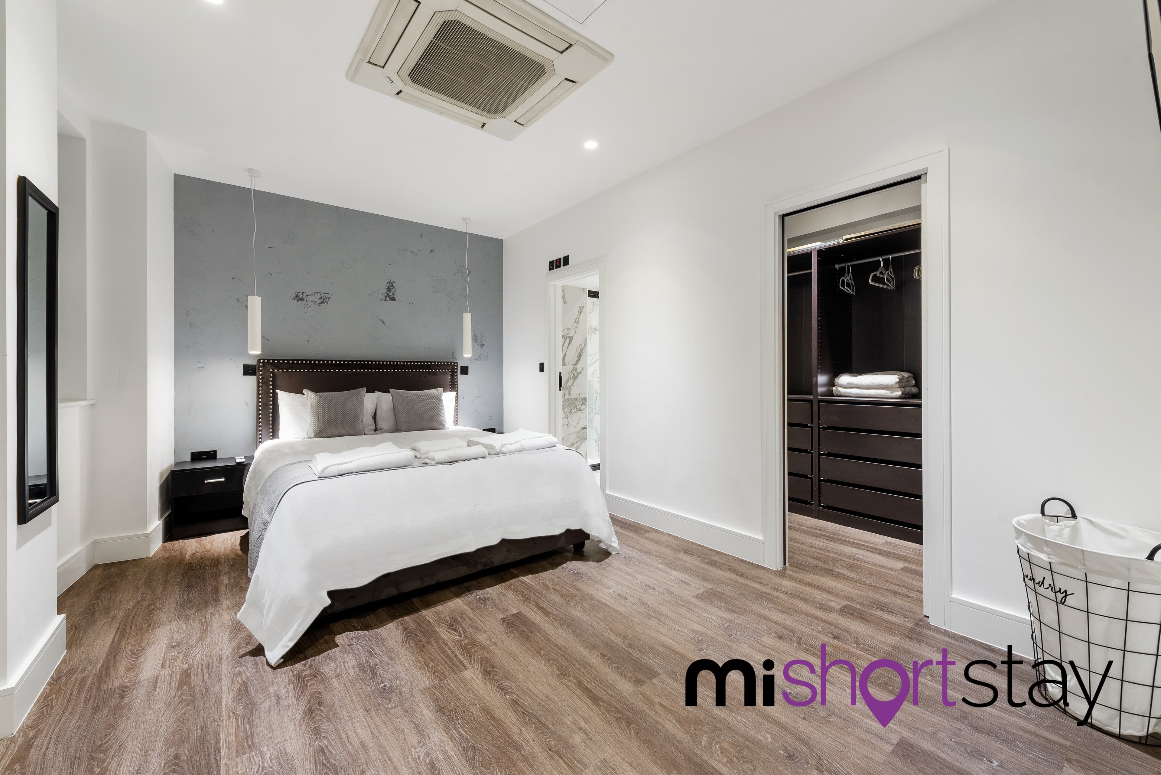 Master bedroom with walk-in wardrobe